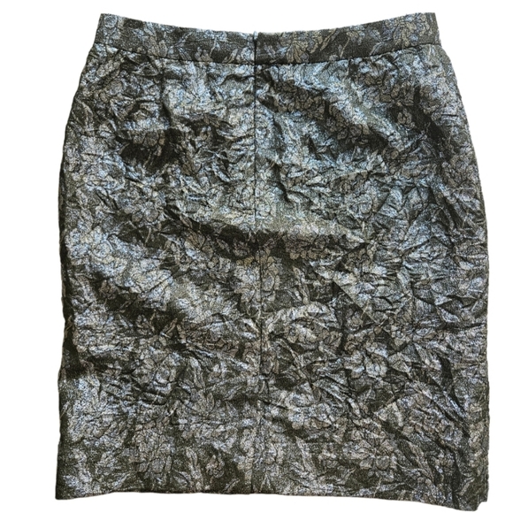 J.Crew Jacquard Metallic Floral Crinke Skirt - Picture 4 of 8